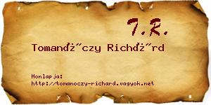 Tomanóczy Richárd névjegykártya