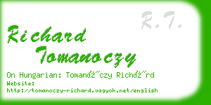richard tomanoczy business card